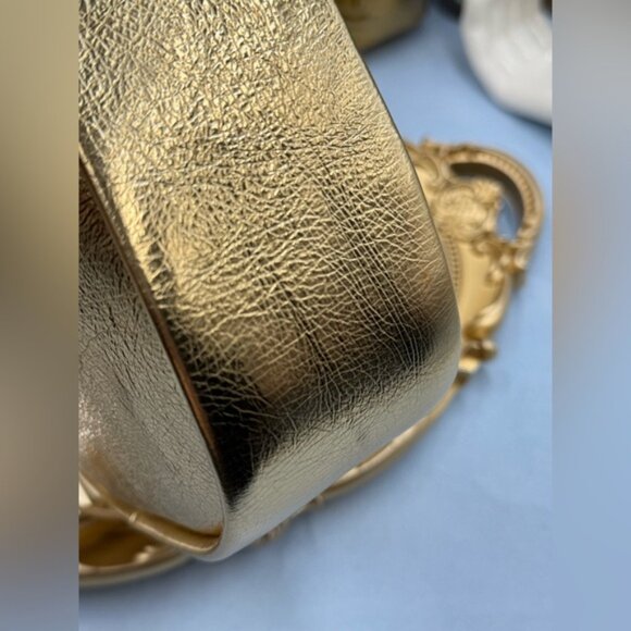 🆕 OROTON 🧿 NWT Clara Mini Convertible Crossbody Bag, Crinkle Gold Leather - Picture 11 of 15